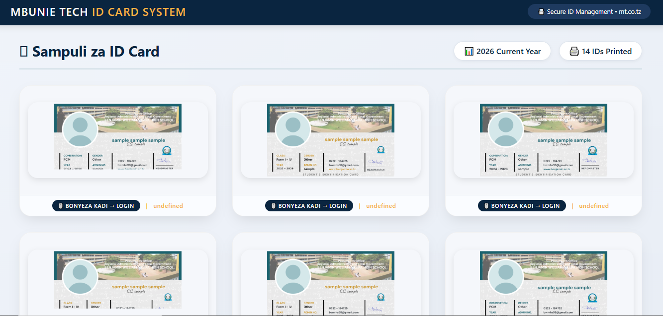 MBUNIETECH DIGITAL ID MANAGEMENT SYSTEM