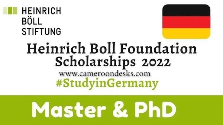 Heinrich Böll Foundation Scholarships (Master's & PhD in Germany)